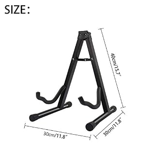 Display4top Support de guitare pliable universel A-Frame pour guitare acoustique et électrique, noir - Les Beatles, Paul McCartney, John Lennon, RIngo Starr, George Harrison Display4top Support de guitare pliable universel A-Frame pour guitare acoustique et électrique, noir – Image 2