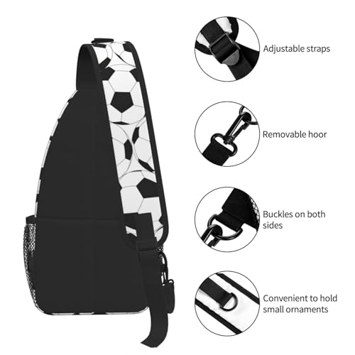 Sac à dos tendance noir et blanc imprimé football pour homme décontracté