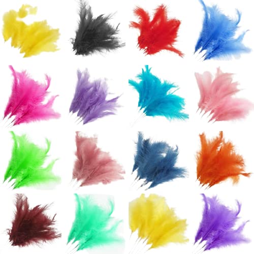 Vision4ever 6Pcs Feather Stem Spray Cake Topper Florist Wired Craft Fascinator, Cake Topper Useful for Decorations