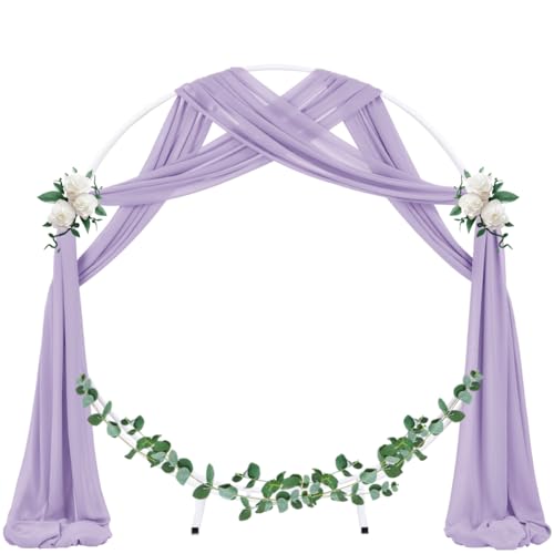 Image of Socomi Wedding Arch Draping Fabric 3 Panels 29 inch x 19Ft Lavender Purple Sheer Chiffon Curtain Drapes 6 Yards for Wedding Ceremony Birthday Party Decoration