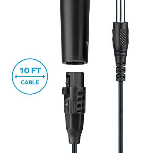 Image of Coby Dynamic Vocal Wired Microphone | Audio Receiver for Singing, Karaoke, Recording | Karaoke Microphone for Parties, Dorm, Birthdays | Mic with Aux Input & Detachable 10-FT Cable for Party Speakers