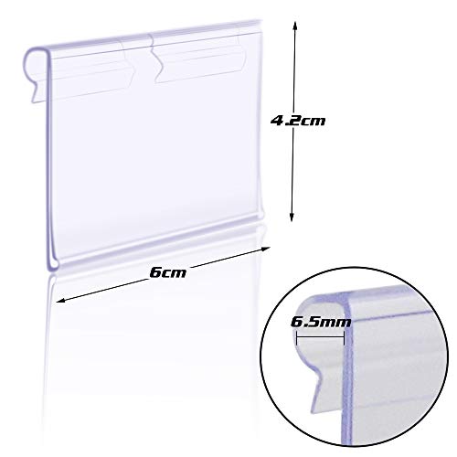 Twdrer 80 PCS Clear Plastic Label Holders for Wire Shelf Retail Price ...