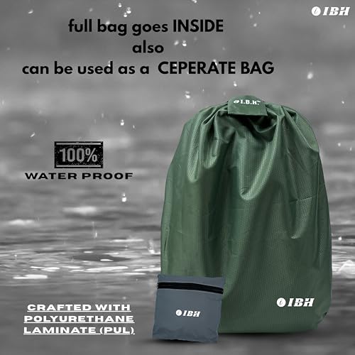 Image of Full Bag Rain Cover 100% Waterproof 20L - 60L Convertible with Shoulder Straps Laptop Bag Cover for Camera Bag Medical Accessoris Bag Travel Trekking Office College (Green)