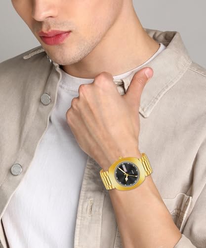 Image of Shocknshop Analog Round Day & Date Functioning Gold Stainless Steel Wrist Watch for Men Boys -WCH142