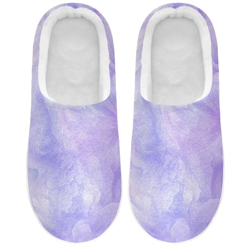 JUNZAN Purple Beautiful Pattern Women Cotton Slippers Non Skid Memory Foam Guest Slippers for Outdoor Christmas Presents 6-7 - Main Image