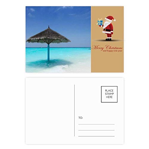 Cartes postales père Noël vert Ocean Beach pour décorer vos tables de fête