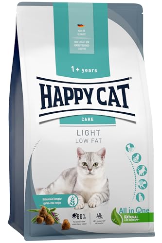 Happy Cat - Care Adult Light M-Serie - Low fett Trockenfutter für Katzen & Kater - weniger Fett - 10 kg