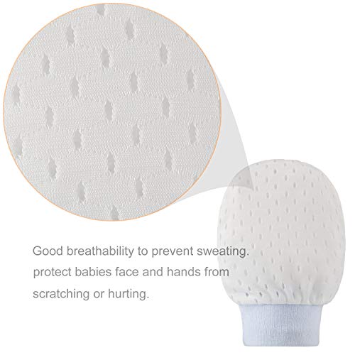 Hifot Newborn Baby Mittens No Scratch Mittens 3 Pair, Infant Toddler Boys Girls Soft Adjustable Anti Scratch Cotton Gloves Mittens for Baby Care (Style 2) - Thumbnail 5