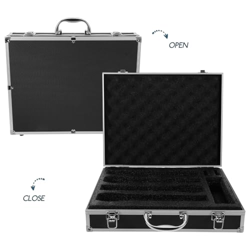 Microphones sans fil étui rigide noir 4 micros avec poignée de transport