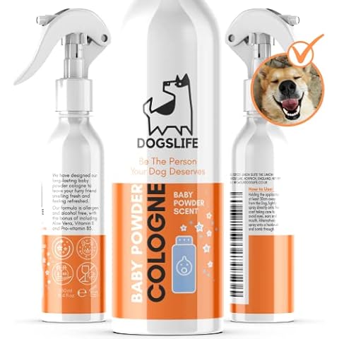 Baby Powder Dog Cologne | Replenishes, Deodorises & Conditions Coats | 2-in-1 Cologne & Conditioner | Natural Lasting Cologne For Dogs | 250ml Perfume Spray For Dogs & Puppies Cover