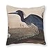 DKISEE P≈Ç√≥cienna poszewka na poduszkƒô, niebieski ≈ºuraw lub czapla od ptak√≥w kwadratowe dekoracyjne poszewki na poduszki, poszewka na poduszkƒô na sofƒô, samoch√≥d, dekoracja ≈Ç√≥≈ºka 40 x 40 cm