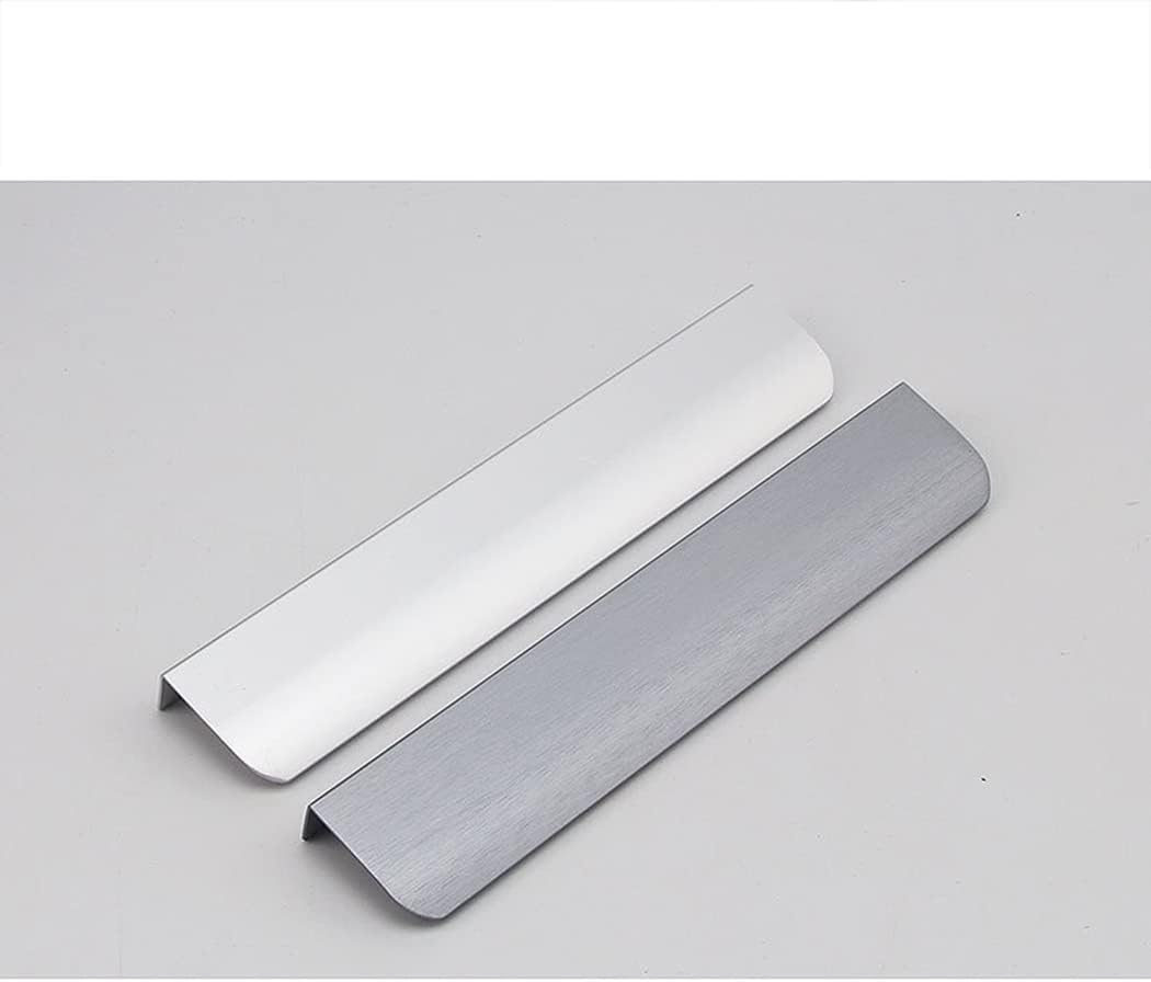 Cabinet Pull Handles,Finger Edge Pull,Aluminium Alloy Invisible Door Knob Wardrobe Finger Edge Pull DrawerHandles Furniture Gate Hardware Knobs Matte Silver 2 Pieces (Overall Length 250mm)(Size:Overal