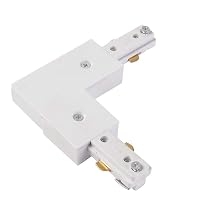 Litecraft L Shaped Connector for Single Circuit Mains Track Light kit - White