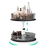 2 Tier Lazy Susan Organizer,Lazy Susan Turntable for Cabinet,Bathroom,Makeup, Turntable with Adjusta