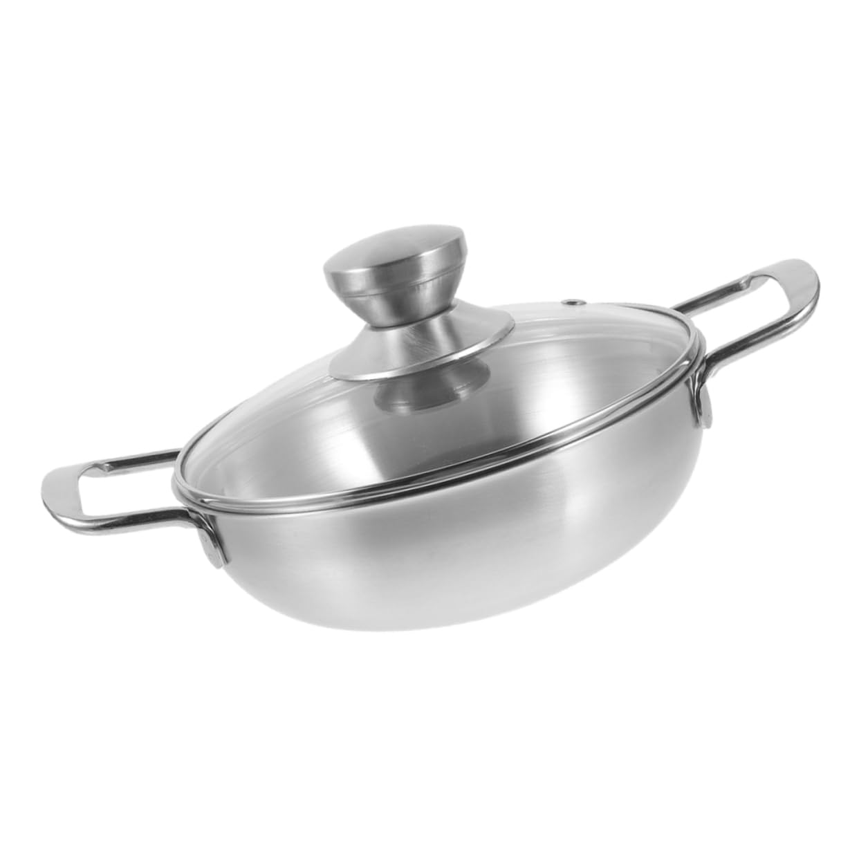 ifundom Wok Aus Edelstahl Mit Hitzebeständigem Doppelgriff Stabiler Outdoor-kochtopf Für Camping Und Haushalt Spülmaschinengeeignet Vielseitiges Kochgeschirr Für Heiße Speisen