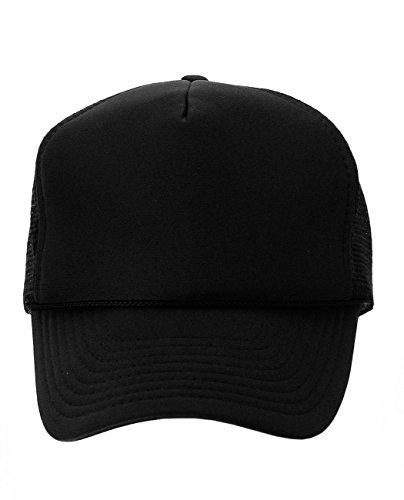 Image of NYFASHION101 Plain Mesh Trucker Hat - Breathable 6-Panel Daily Snapback Cap, Customizable Ideal for DIY Embroidery & Patches