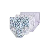 Jockey Women's Underwear Plus Size 100% Cotton Elance Brief - 3 Pack, Flower Fields, 8