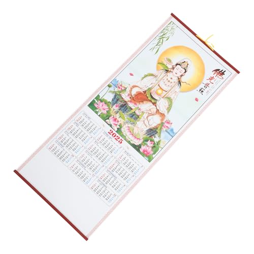 OSOLADY 年 蛇年 ?藤掛け軸カレンダー 壁掛け 月別スケジュール メモ書き可能 ホームオフィス向けエレガント装飾