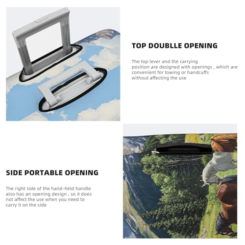 Luggage Cover Elastic Suitcase Cover Protector Mountain Pasture Horses Luggage Covers Travel Suitcase Covers Carry On Luggage Sleeve Suitcase Baggage Cover for Adult Travel4