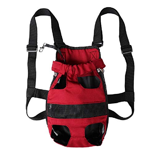 Sac à quatre pattes pour petit chien rouge taille S commode