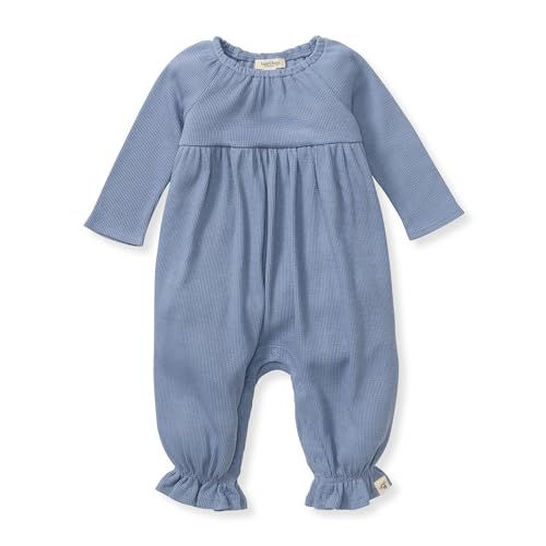 Image of Burt's Bees Baby Baby Girls Romper - 100% Organic Cotton, One-Piece Shortall Girl Outfit for Sizes Newborn to 24 Months