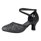 ❤️ Diseño: diseño clásico cerrado de la parte superior del zapato, respirable y cómodo. El diseño de la hebilla proporciona deslizamiento y liberación instant áneos. Hay dos tipos de suelas disponibles: suelas de cuero de alta calidad, antideslizantes, antiestáticos y silenciosos, para mostrar mejor su postura perfecta en el escenario. La suela de Goma es impermeable, se puede utilizar en la danza interior y exterior, también se puede utilizar en la vida diaria.
