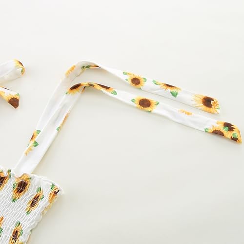 Baby Girl Summer Romper Sleeveless Ruffle Halter Floral Jumpsuit Clothes 0~24M3