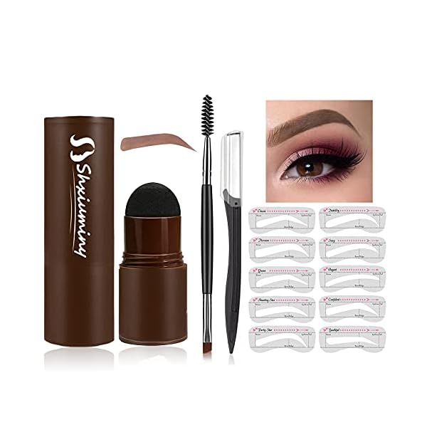 Shxiuminy-Eyebrow-Stamp-and-Stencil-Kit-13-in-1-Eyebrow-Stamp-Shaping-Kit-Eyebrow-Powder-Stamp-Waterproof-Long-Lasting-Instantly-ColorLight-Brown Eyebrow Stamp and Stencil Kit-13 in 1 Eyebrow Stamp Shaping Kit Eyebrow Powder Stamp Waterproof Long Lasting Instantly Color(Light Brown)