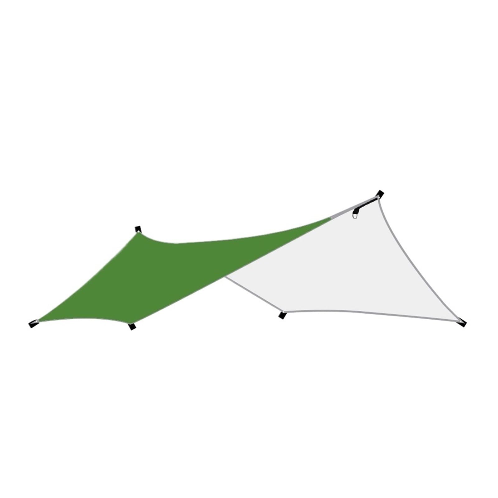 Ubohuz Green Camping Tent Tarps Outdoor Tarp Tent Waterproof Sun Shelter For Tourism Picnic Hexagon Sunshade Canopy Camping Awning Pergola Flysheet For Camping(Green)