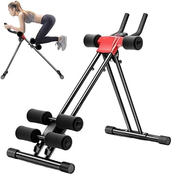 Abdominal Roller, Ab Workout Equipment, Adjustable Ab Machine Full Body Workout for Home Gym Strength Training Exercise Equipment for Body Shaping Foldable Waist Trainer Suitable for Beginn