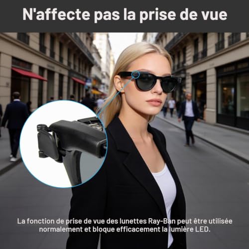 Wcone Housses de blocage de la lumière LED réglables pour lunettes intelligentes, pour Ray-Ban Meta Wayfarer & Headliner, Skyler, Oakley - Filtres de confidentialité jour et nuit pour enregistrement – vue 2