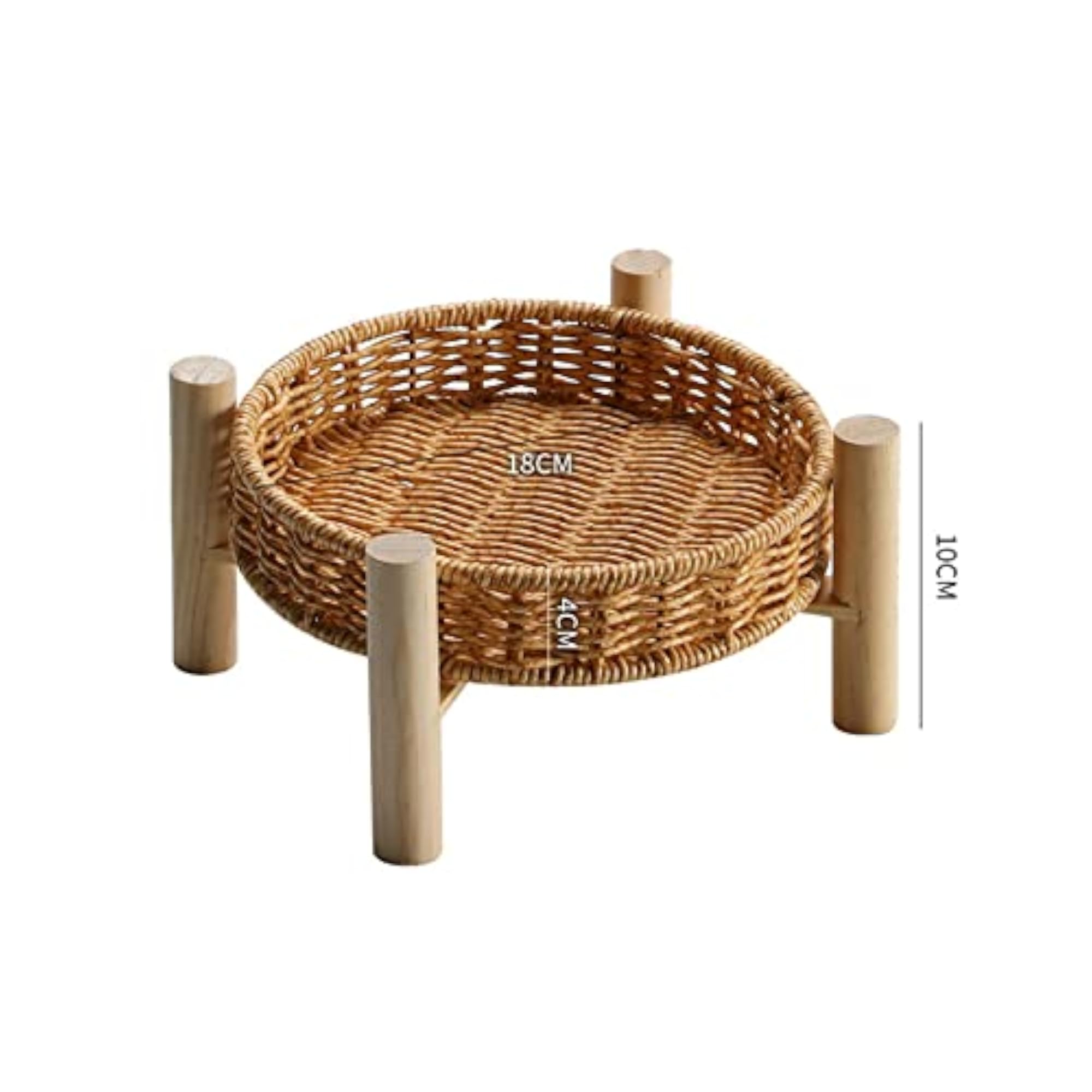 Rattan Vegetable Storage Serving Basket Round