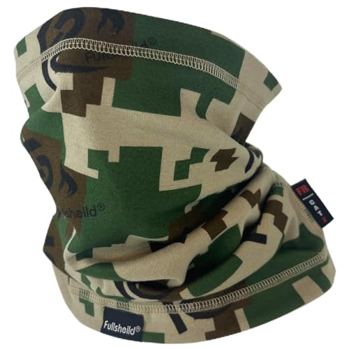 Fullsheild FR Flame Resistant Face Mask Full Cover Neck Gaiter Snood for Welding Hunting Army Military Working, Camo 02, One Size