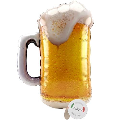 balloa Folienballon XXL Bierkrug, Deko für Oktoberfest und Party, 74 cm