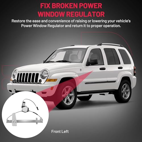 Image of BDFHYK 741-552 Power Window Regulator with Motor Front Left for 1999 2000 Grand Cherokee 99 00 55076467AB 55076467AC 55076467AD
