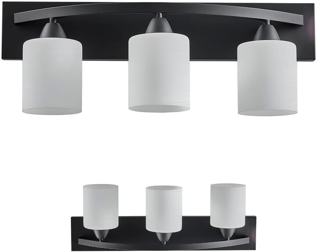 DorenceVanity Bath Light Bar Interior Lighting Fixture (3 Lights, Matte Black)