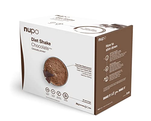 NUPO Diet Shake Chocolate - Batidos dietéticos de primera calidad para el control de peso I Batido sustitutivo de comidas probado clínicamente para el control de peso I 30 Raciones I Sin OMG