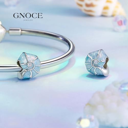 Image of GNOCE Ocean World Cute Animal Charm Beads,925 Sterling Silver Dangle Charms Fit Bracelets & Necklace, Hand-Finished Keepsake Travel Jewelry Gift for Women Men BBF