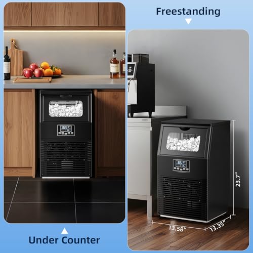 Antarctic Star Commercial Ice Maker Machine 66Lbs/24H, Self-Cleaning, Ice Scoop, Freestanding Ice Cube Machine for Home, Bar, Restaurant, Coffee Shop