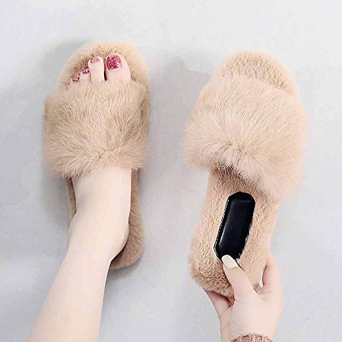 Fausses pantoufles moelleuses contre le mal de dos avec sandales plates noires