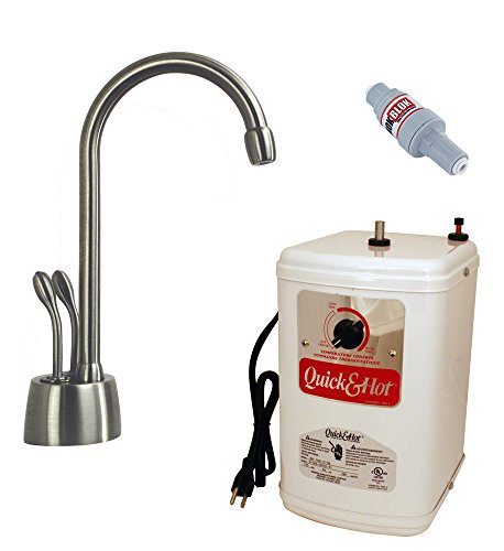 Westbrass D272HFP-07 Develosah 2-Handle Hot and Cold Water Dispenser with Instant Heating Tank, Satin Nickel
