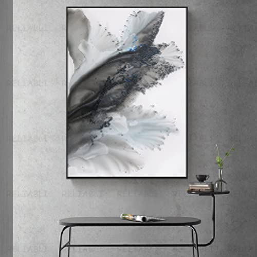 Impression toile salon abstrait vert bleu affiche murale 60x80 - 3