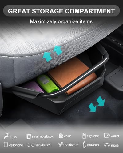 Image of CDEFG for 2022-2026 Ford Maverick Under Seat Storage Tray | for 2022-2026 Ford Maverick Truck Accessories Console Front Underseat Drawer Secret Storage Box Hidden Organizer