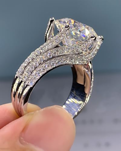 1pc Adjustable Exquisite Zirconia Engagement Ring, Romantic Gift Zirconia Decor Ring DJA06-154
