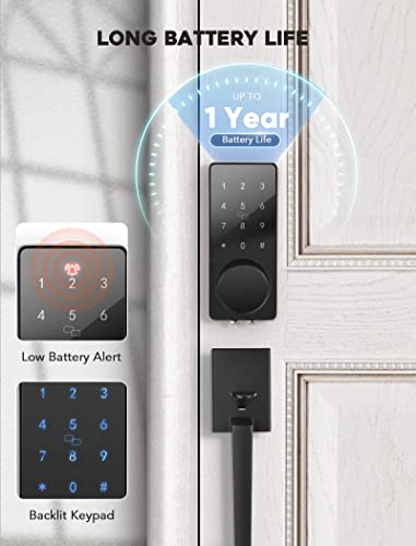 Front Door Lock Set, Keyless Entry Door Lock With Handle, App Smart Deadbolt Electrionic Door Lock, 150Pcs Code, Ic Card, Waterproof Exterior Door Lock #TOP7