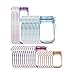40 Pcs Mason Jar Zipper Bags Resuable Snack Bags Portable Food Storage Snack Zipper Bags Zipper Sealed Bags for Kitchen Travel Camping Picnic Organizer (8S 12M 14L 6T)