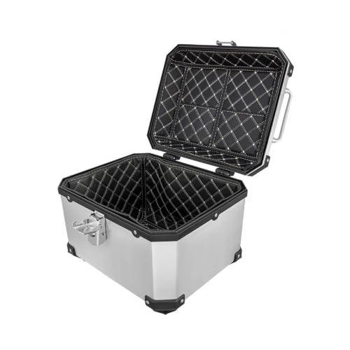 Coffre de rangement moto 45L résistant en aluminium pour sécuriser votre casque