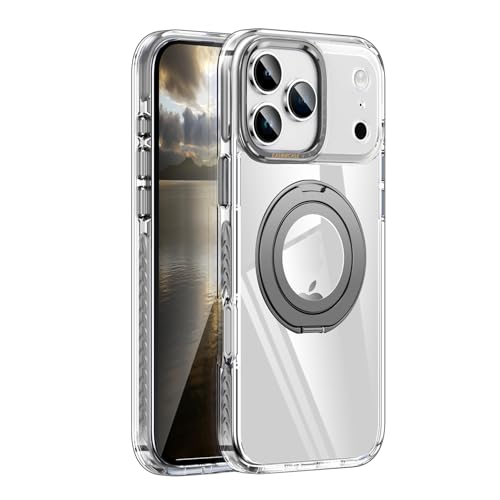 Bolvee iPhone 17 用 ケース リング 透明 クリア magsafe対応 ワイヤレス充電 アイフォン17 カバー iphone17 スマホケース マグネット搭載 薄型 耐衝撃 スタンド機能 マグセーフ 6.3インチ iphone17カバー (
