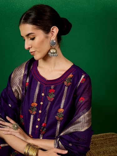 Image of arriva fab Women's Embroidery Kurta Set With Duppata