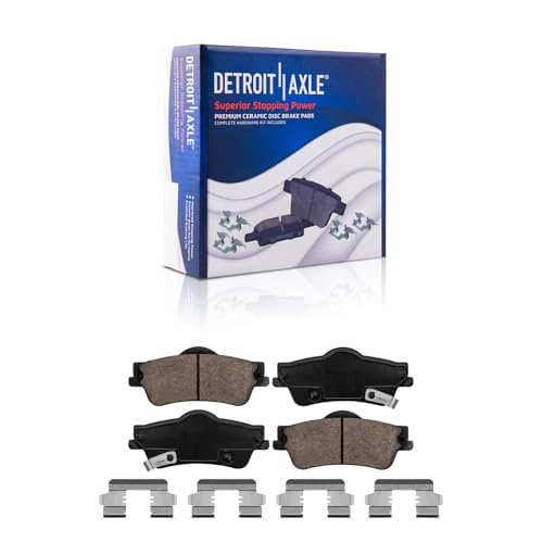Image of Detroit Axle - Brake Pads for 2008-2009 Pontiac G8 [Base, GT ONLY] Front and Rear Ceramic Brake Pads with Hardware Replacement